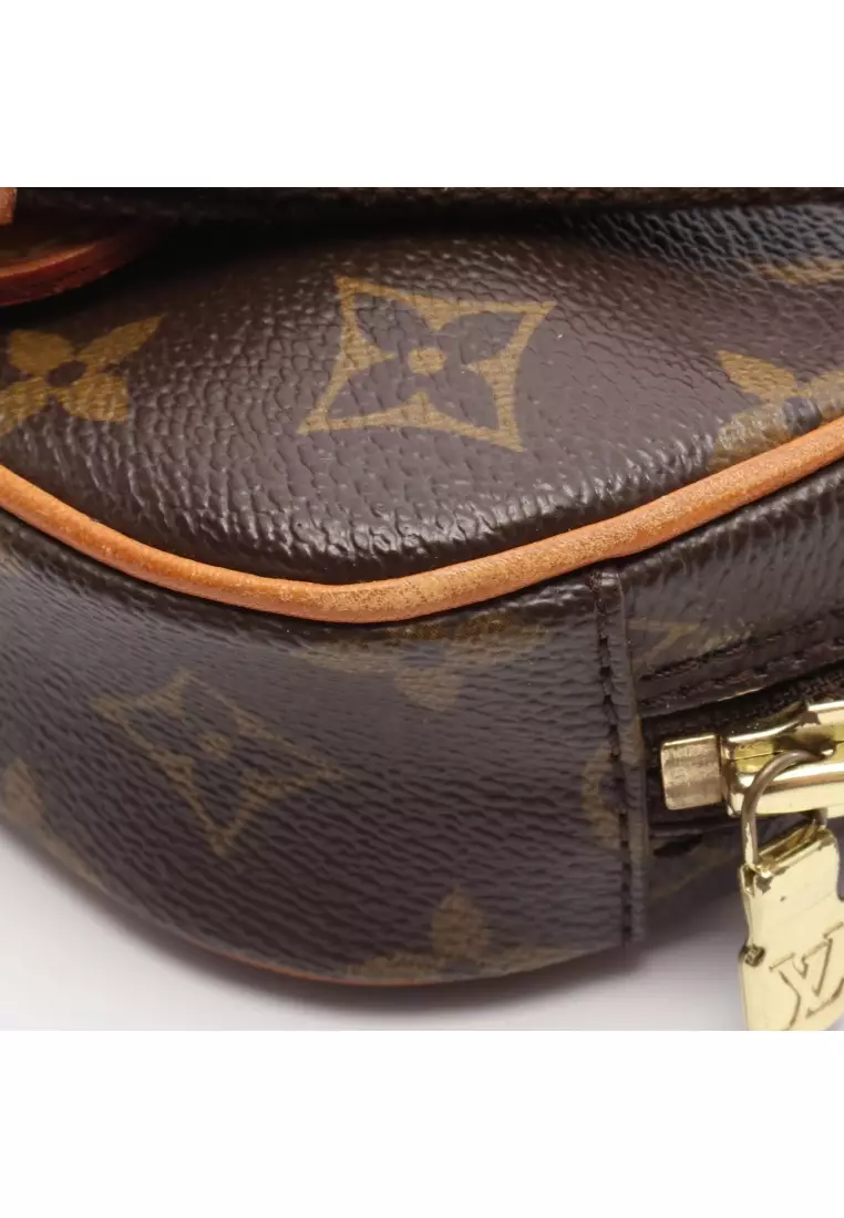 Pre-Loved Louis Vuitton pochette ganju monogram body bag PVC leather Brown