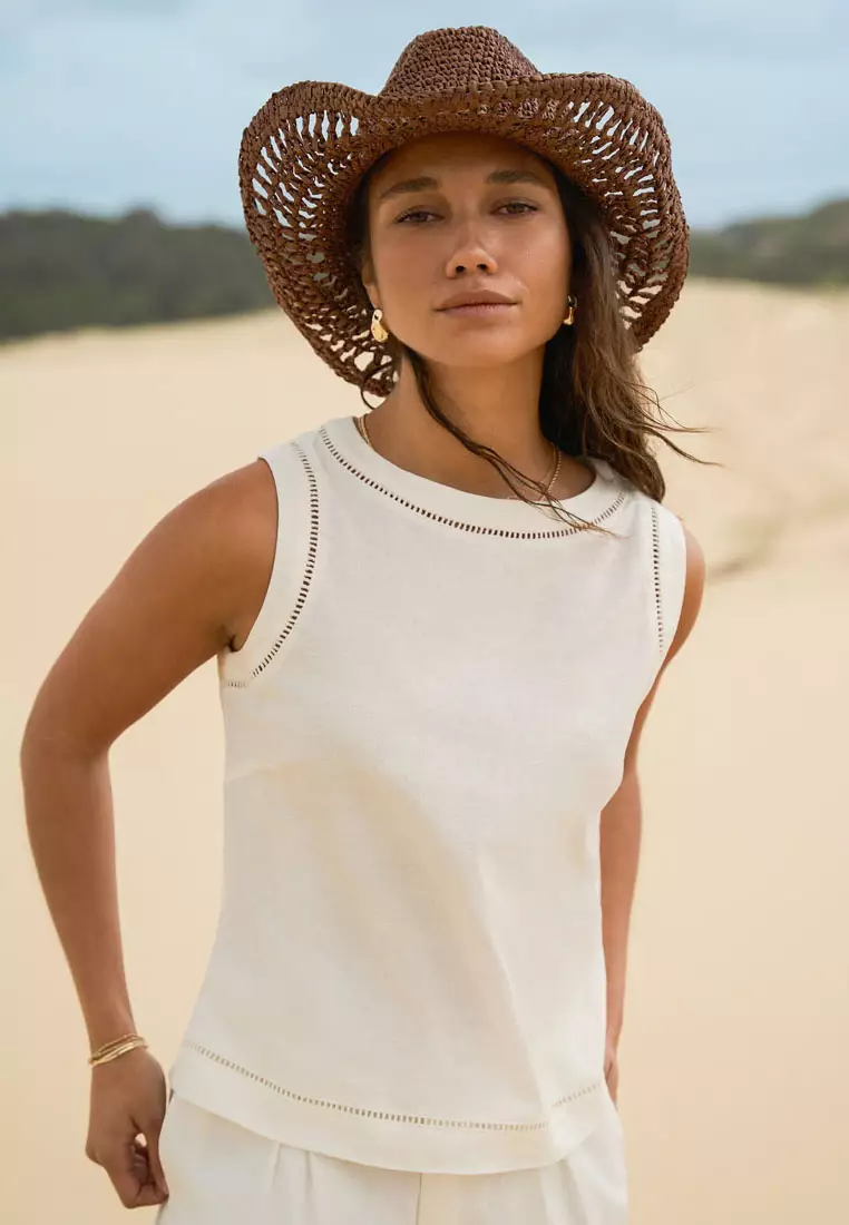 Perry Linen Embroidery Top