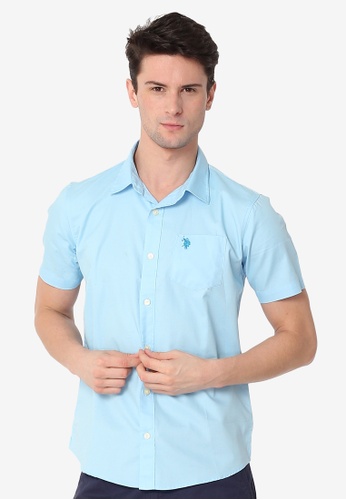 Shop U S Polo Assn Men S Woven Shirt Plain With Pocket Online On Zalora Philippines