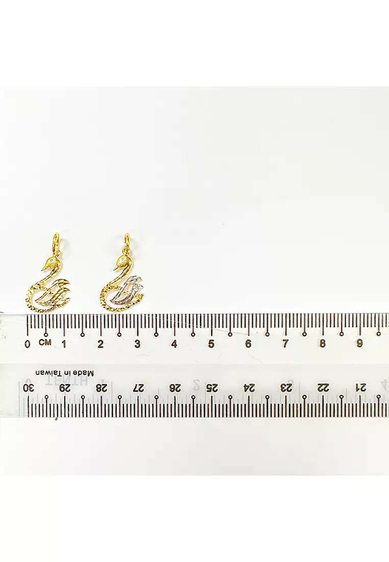 916/22K Gold Swan Pendant B122
