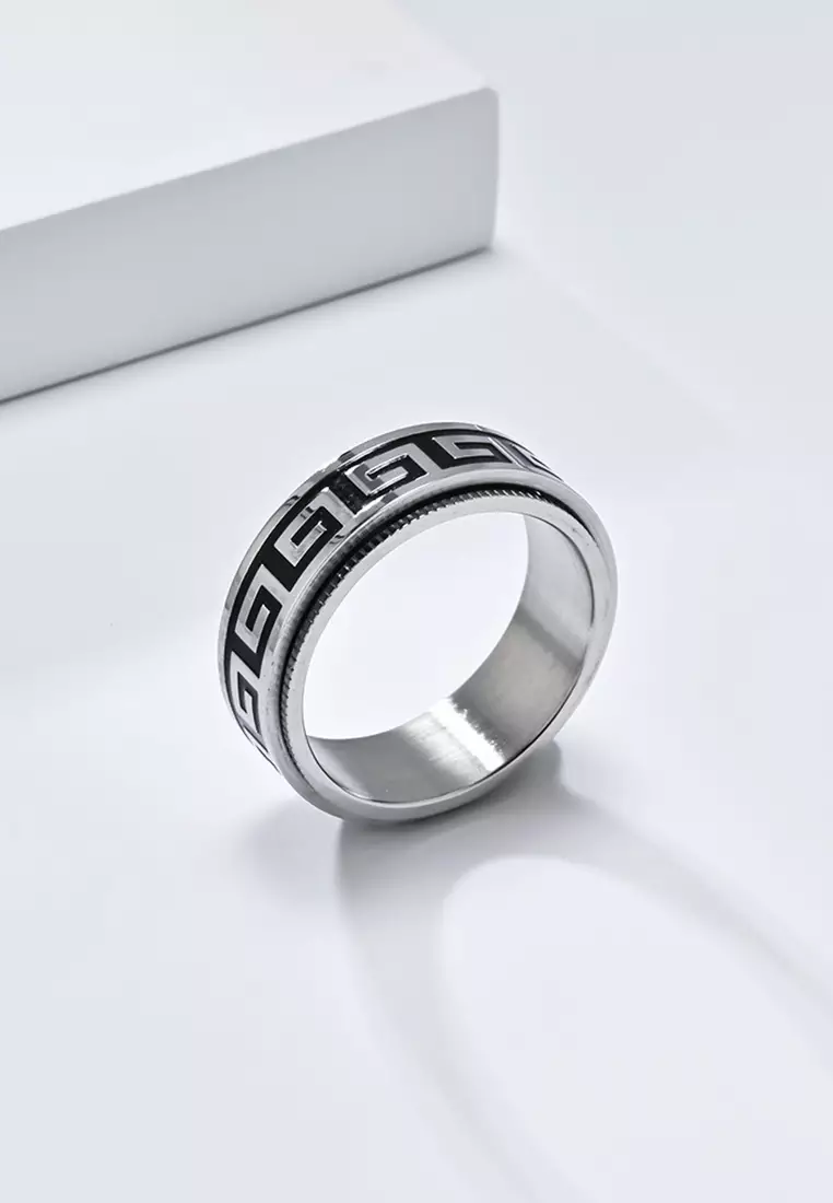 Titanium Steel Rotatable Design Pattern Ring JW QF-JZ964