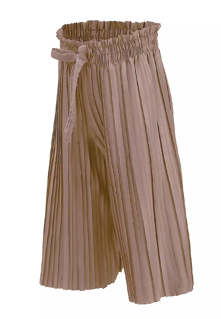 Yocelyn Kulot Plisket Anak Perempuan Motif Polos Kid Long Pants Material Hyget ORIGINAL - Milo