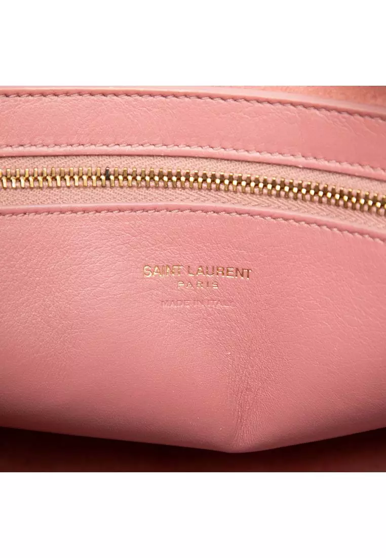 Pre-Loved Saint Laurent Small Leather Monogram Cabas Satchel