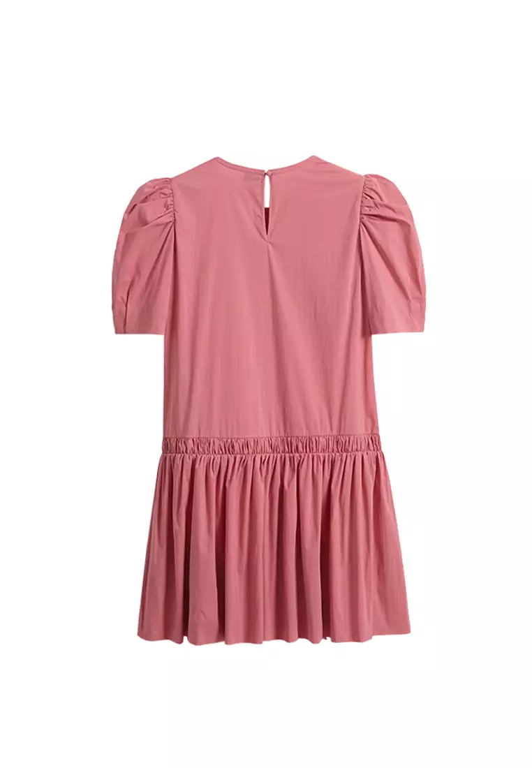 Round Neck Basic Ruffle Dress