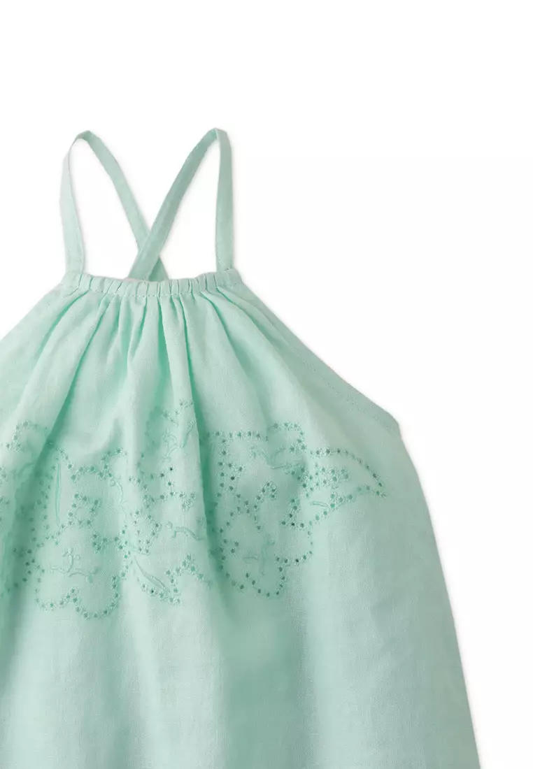 Baby Girls Swing Dress With Cut Out Lace Detail