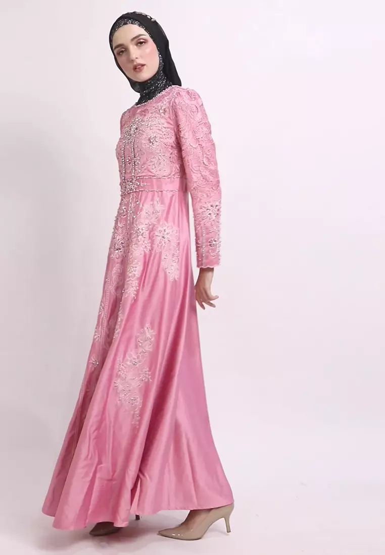Bibiq Gamis Satin Brokat