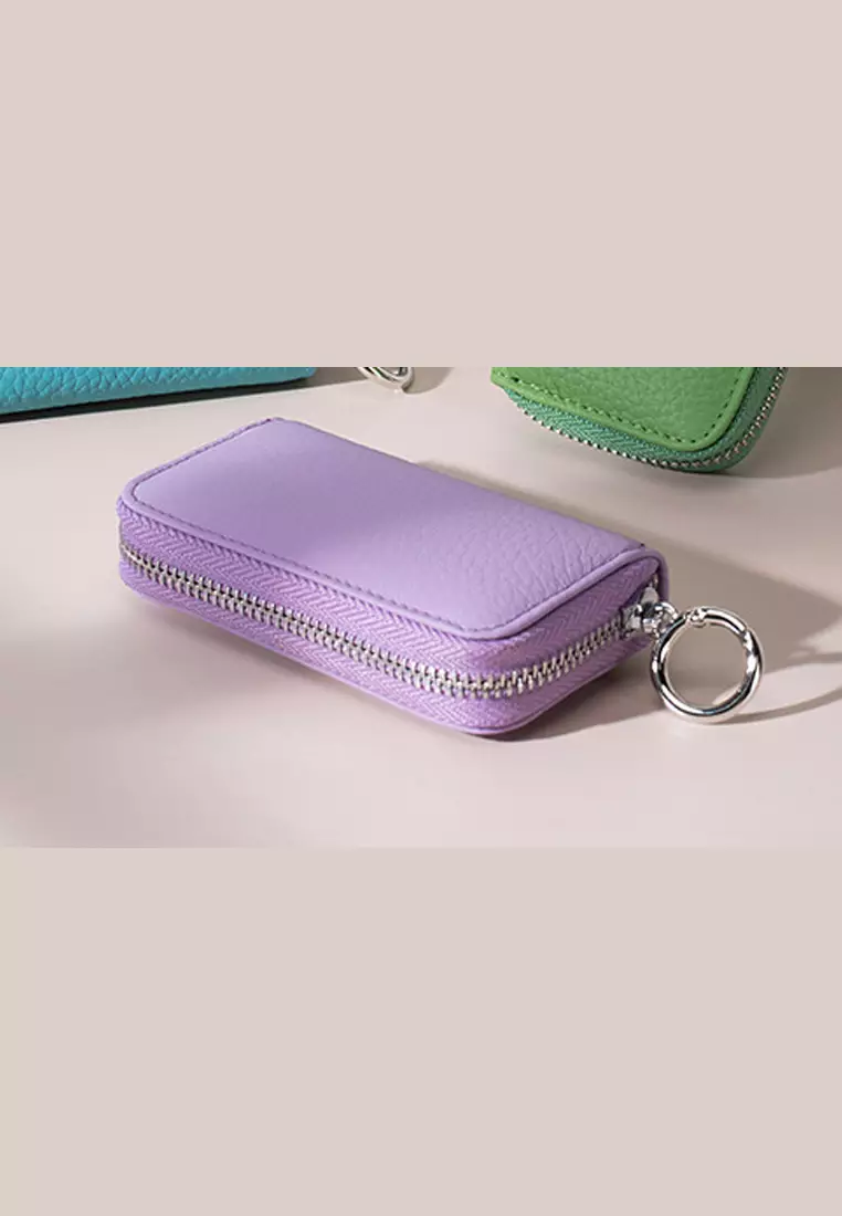 Full Grain Leather Zipper Key Case JW AN-3443