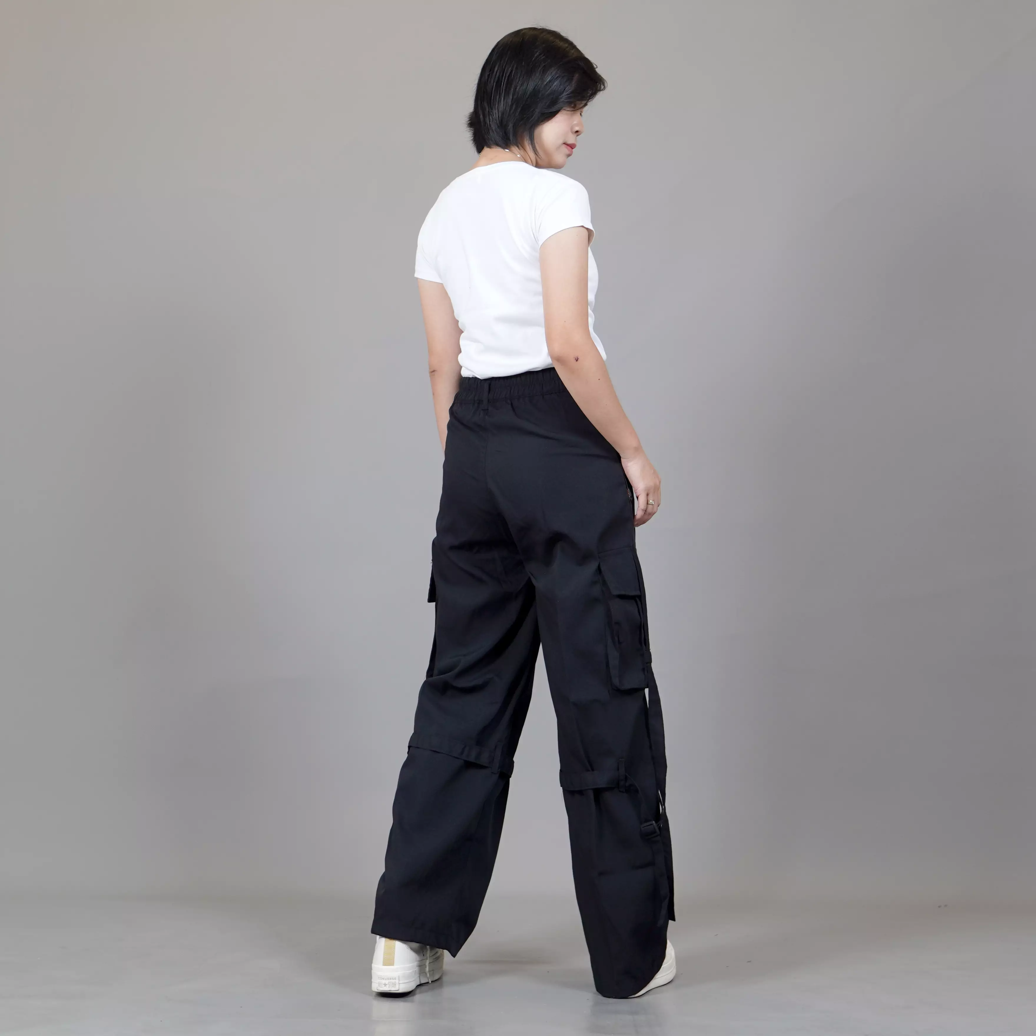  JEAN Celana Cargo Hitam Cargo Loose Pants Celana Cargo Loose Fit - HITAM