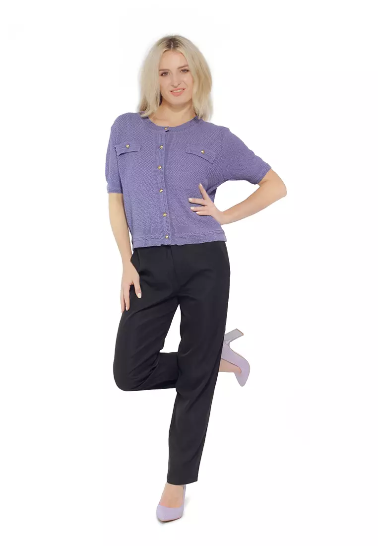 Buy London Rag Purple Button Down Knitted Top 2024 Online | ZALORA