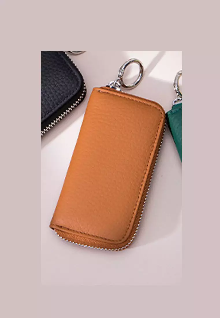 Full Grain Leather Zipper Key Case JW AN-3443