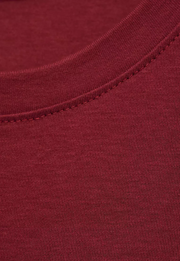 Rounded Neck Cotton T-Shirt