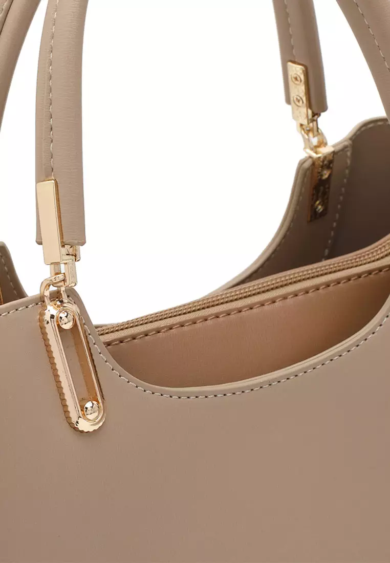 Women's Top Handle Bag / Sling Bag / Crossbody Bag - Beige