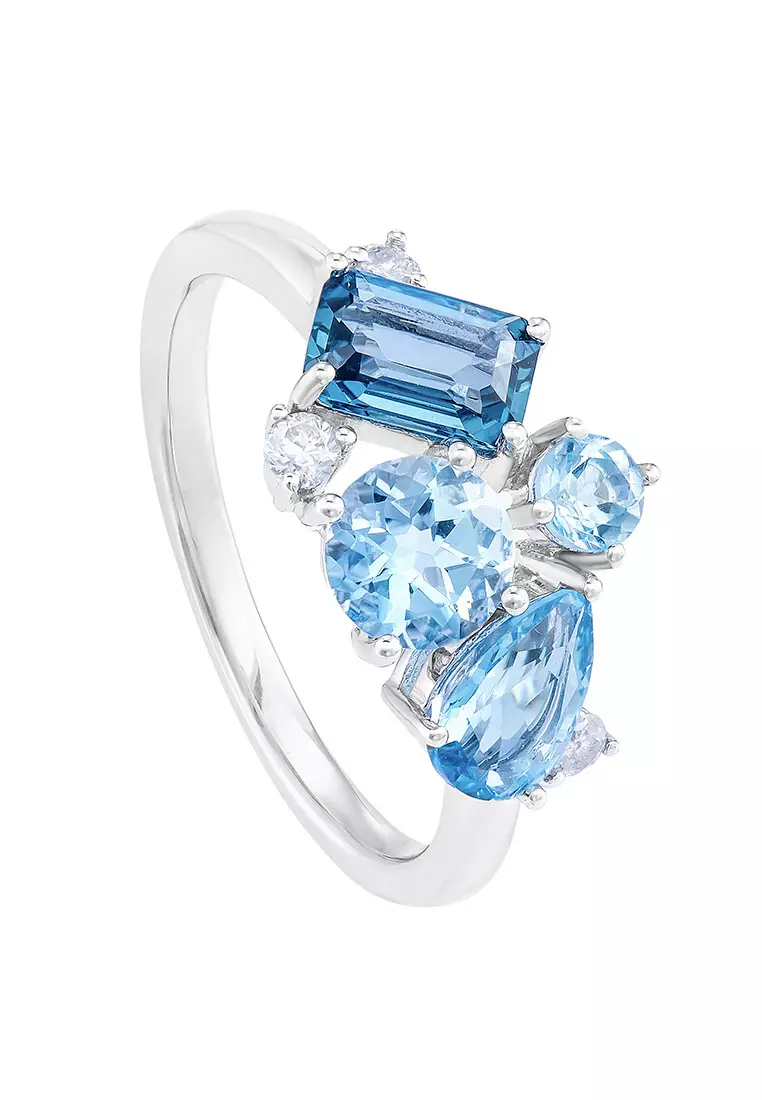 Buy HABIB HABIB Chic Collection Blue Topaz Gemstone Diamond Ring in ...
