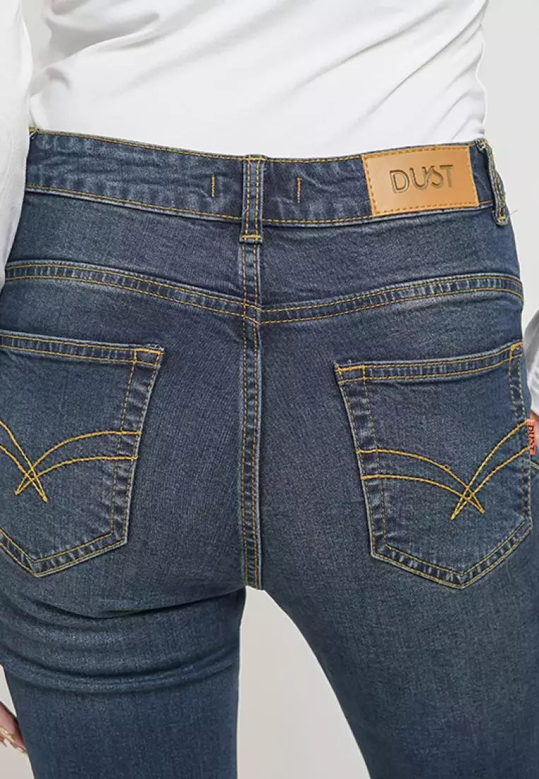 DUST Celana High Rise Bootcut Jeans Kirania Biru Comfease (D. 31303-BC)