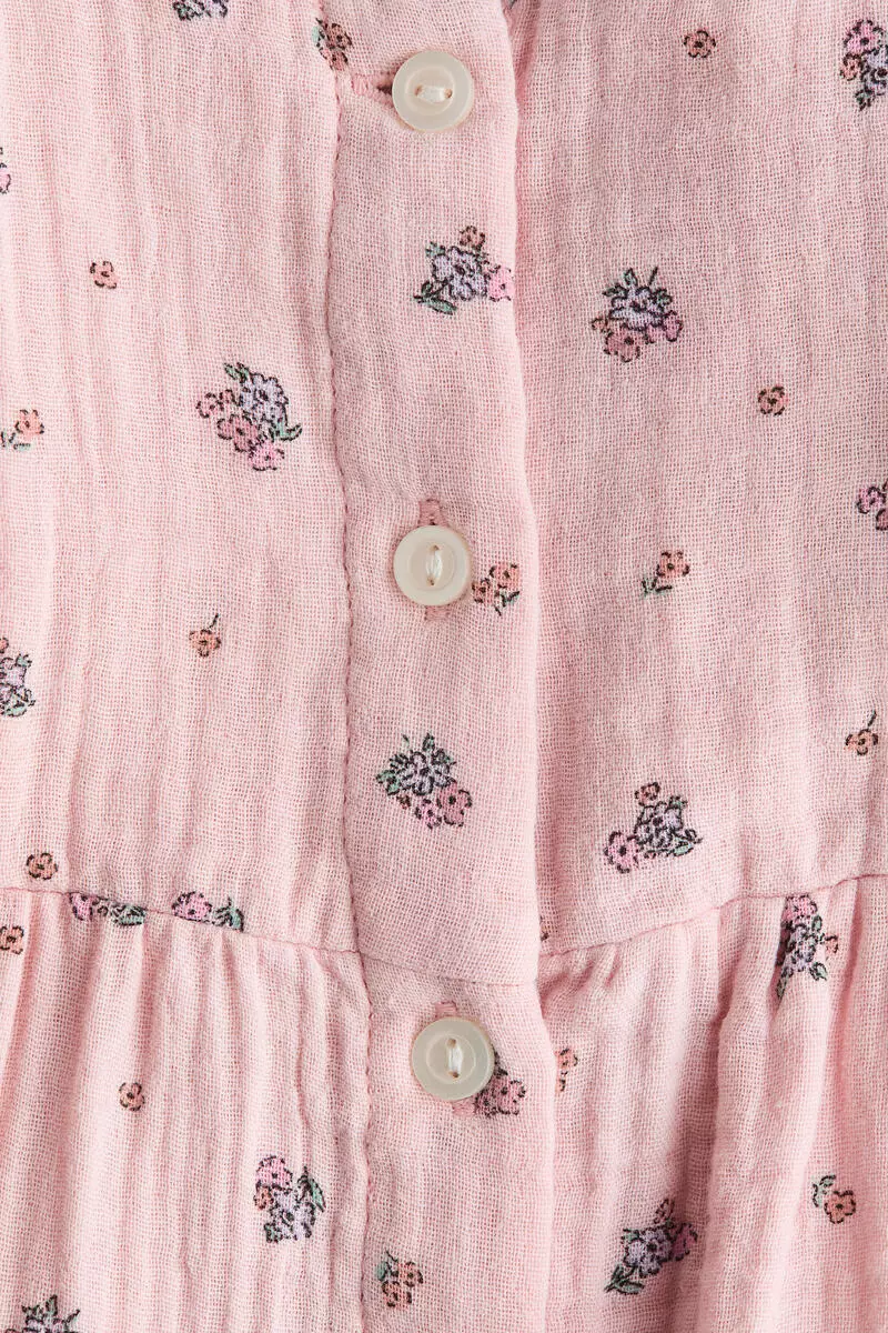 Frilled muslin romper suit