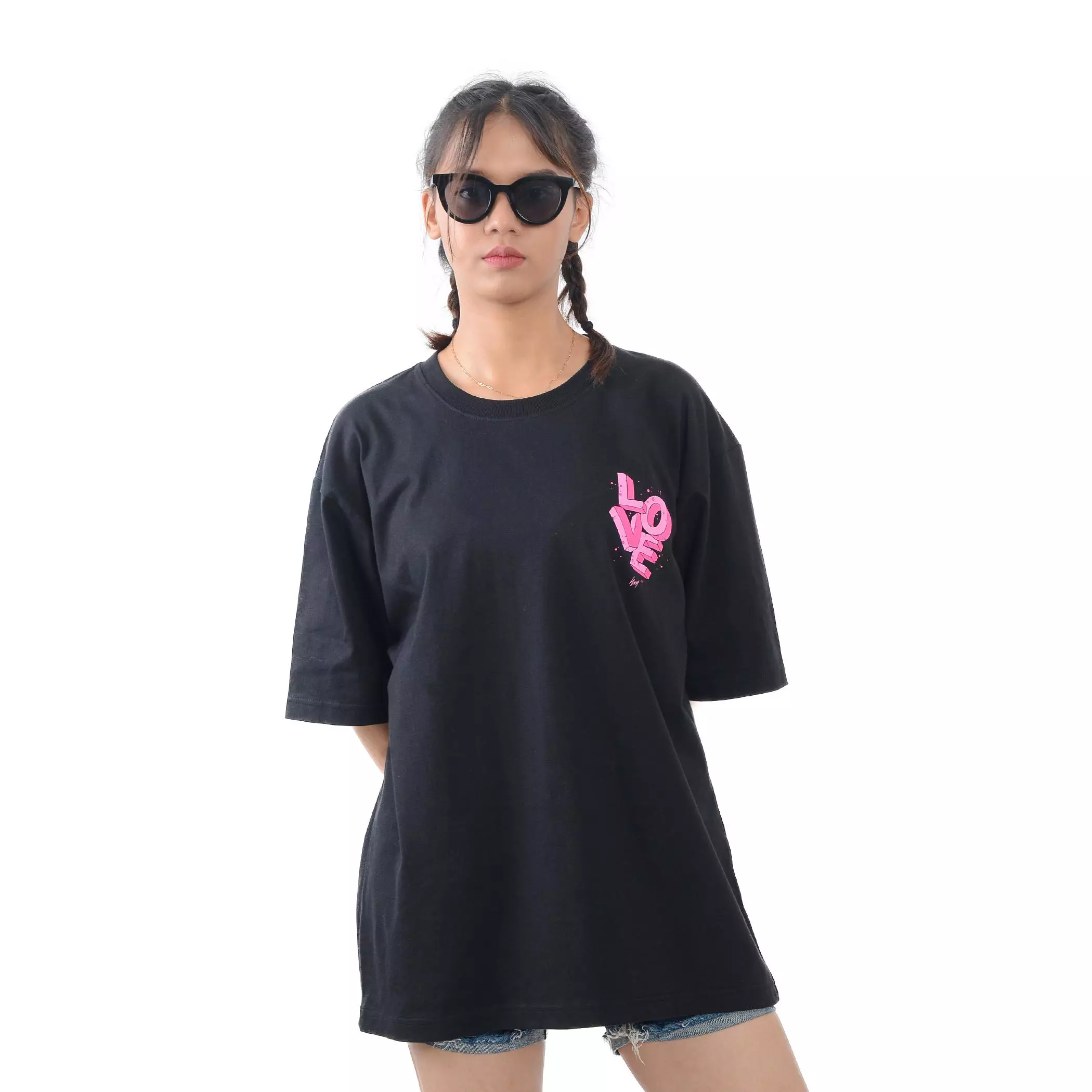 Enough For Today - T-Shirt Kaos Oversize Love Soda Bubble Hitam