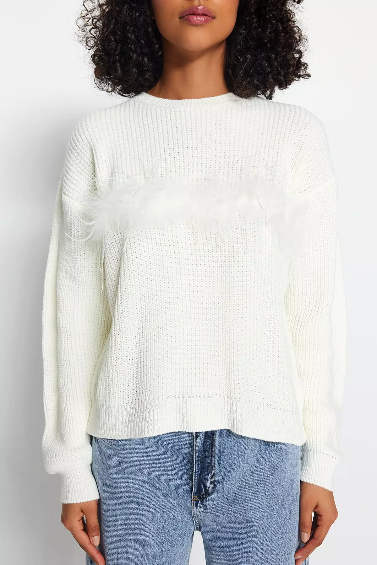 Buy Trendyol Faux Fur Detail Sweater 2024 Online ZALORA Singapore