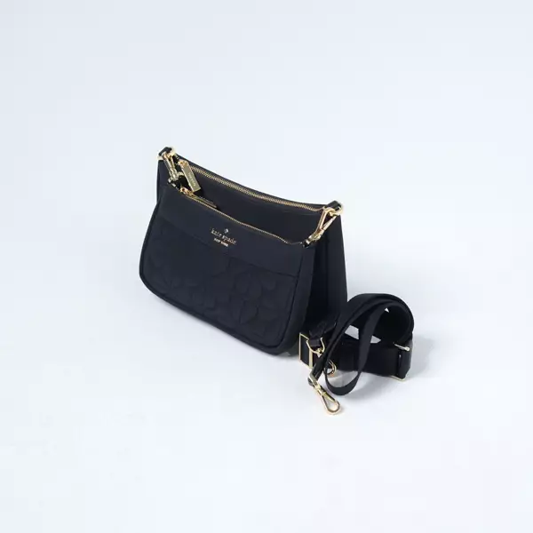 Tas KATE SPADE FLOWER QUILTED BLACK MULTI POCHETTE SHOULDER BAG 100% ORIGINAL