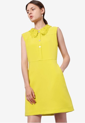 Saturday Club yellow Collar Button Front Sleeveless Dress A1C2FAAD227087GS_1