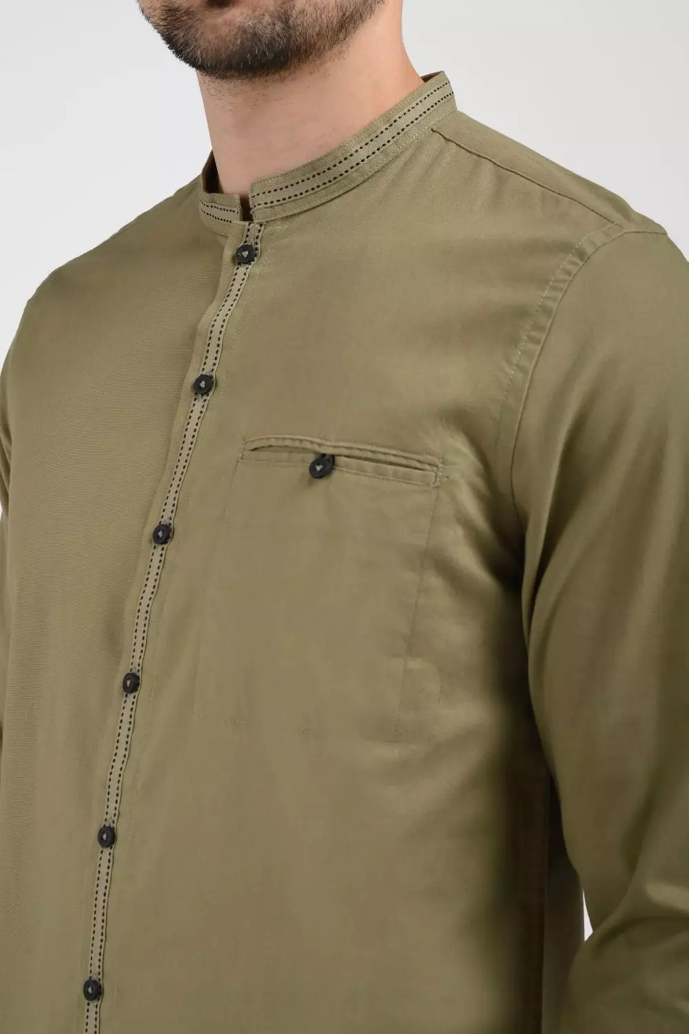 MOC Kemeja Shanghai Lengan Panjang Pria HADAR-OLIVE