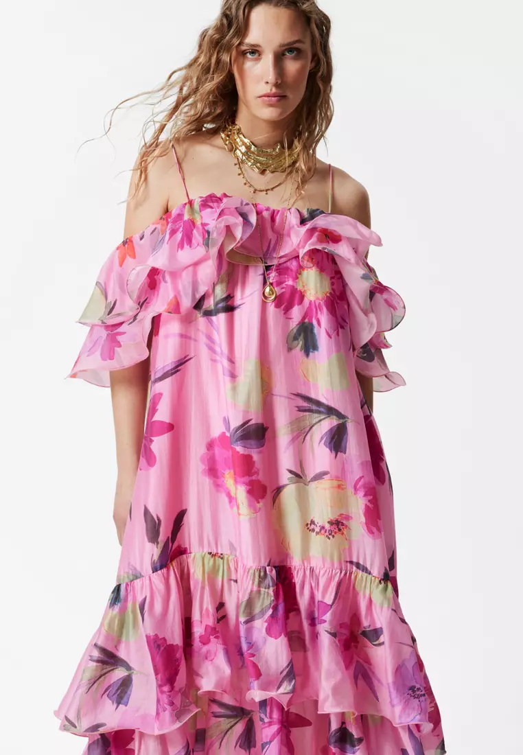 Off-Shoulder Ruffle Maxi Dress