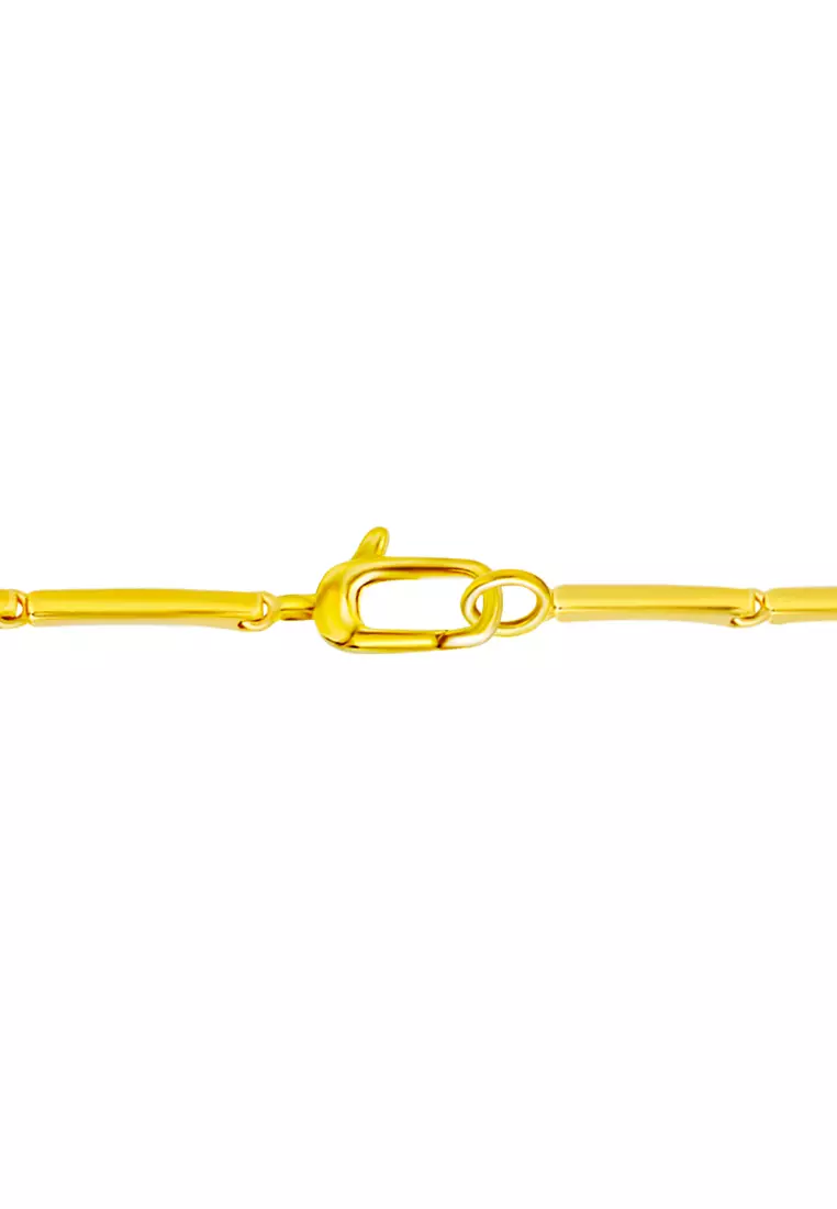 TOMEI Diamond Cut Collection Curved Line Necklace, Yellow Gold 916