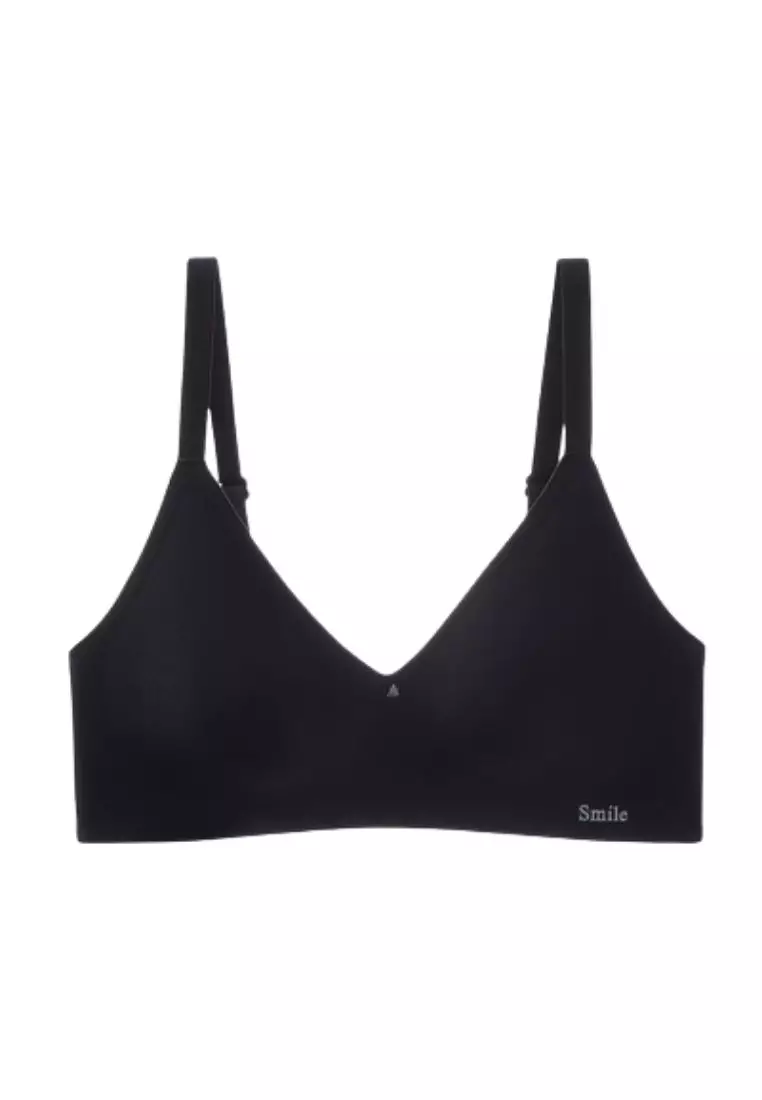 Premium Melanie Seamless Wireless Padded Support Bra in Black