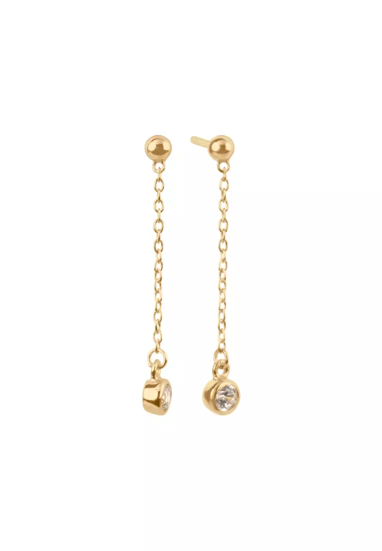 Vermeil Solo Bezel Drop Earrings