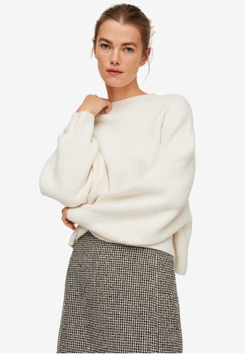 Mango beige Knitted Cropped Sweater EB0FCAADBC2F30GS_1