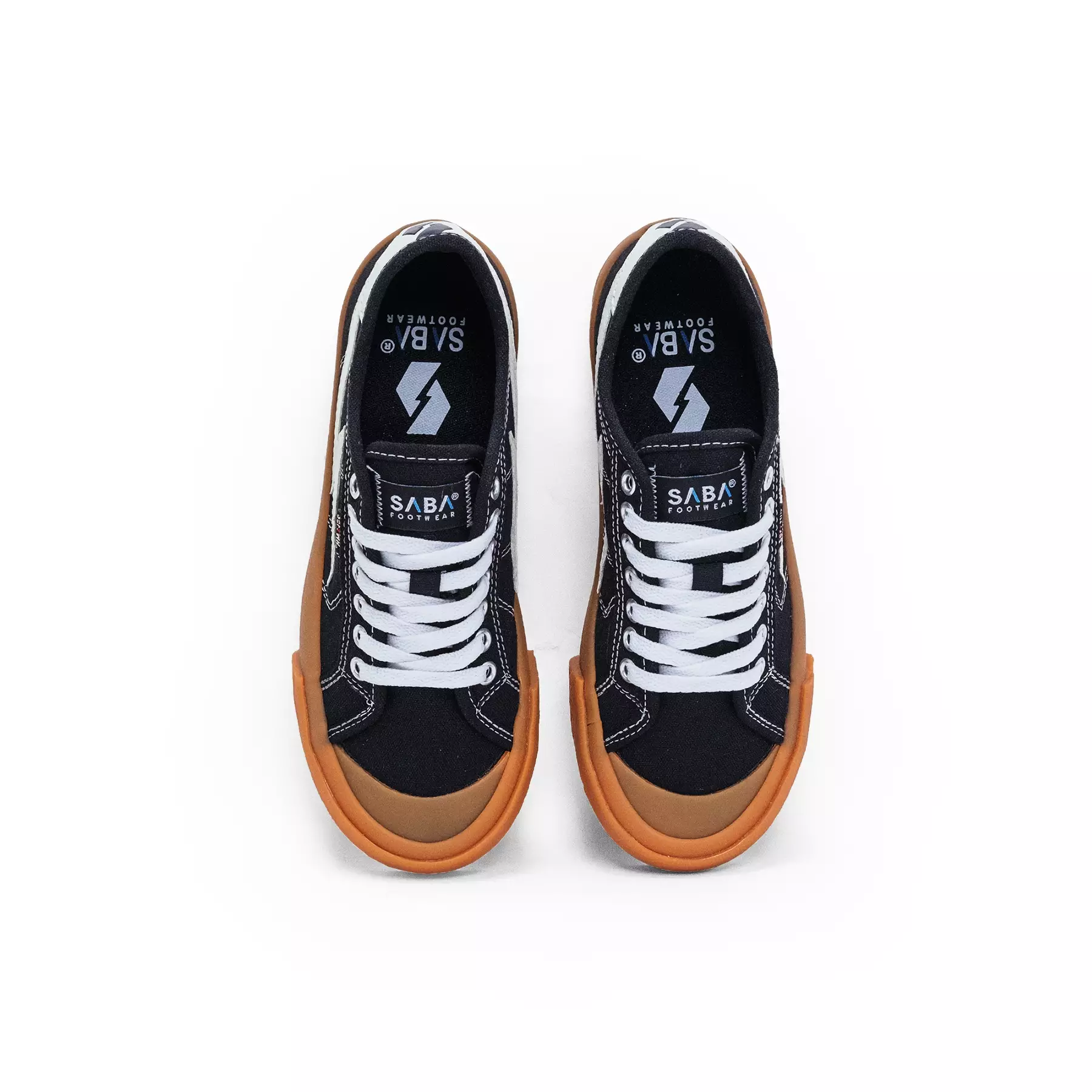 SABA Titan Low Black White Gum - Sepatu Sneakers Casual Pria Wanita