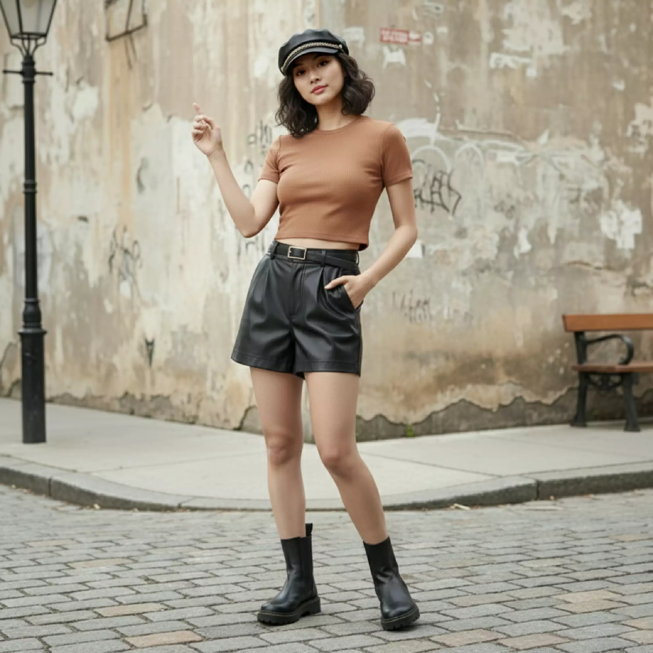 Kale LISA Brown / Atasan Crop Wanita / Kaos Wanita / Baju Cewek