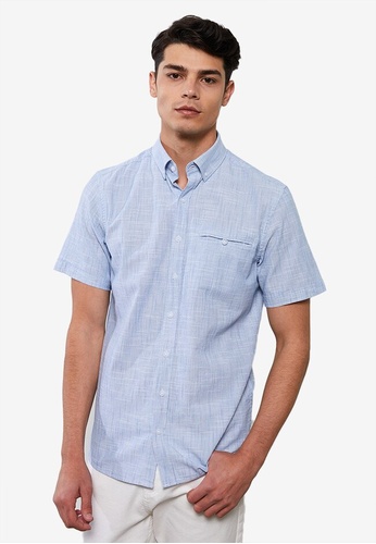 LC WAIKIKI blue Regular Fit Short Sleeve Men's Shirt 7933FAADD9F555GS_1