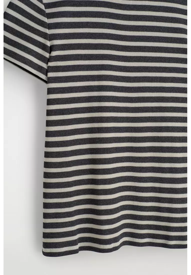 SHRUNKEN SLIM RIBBED T-SHIRT