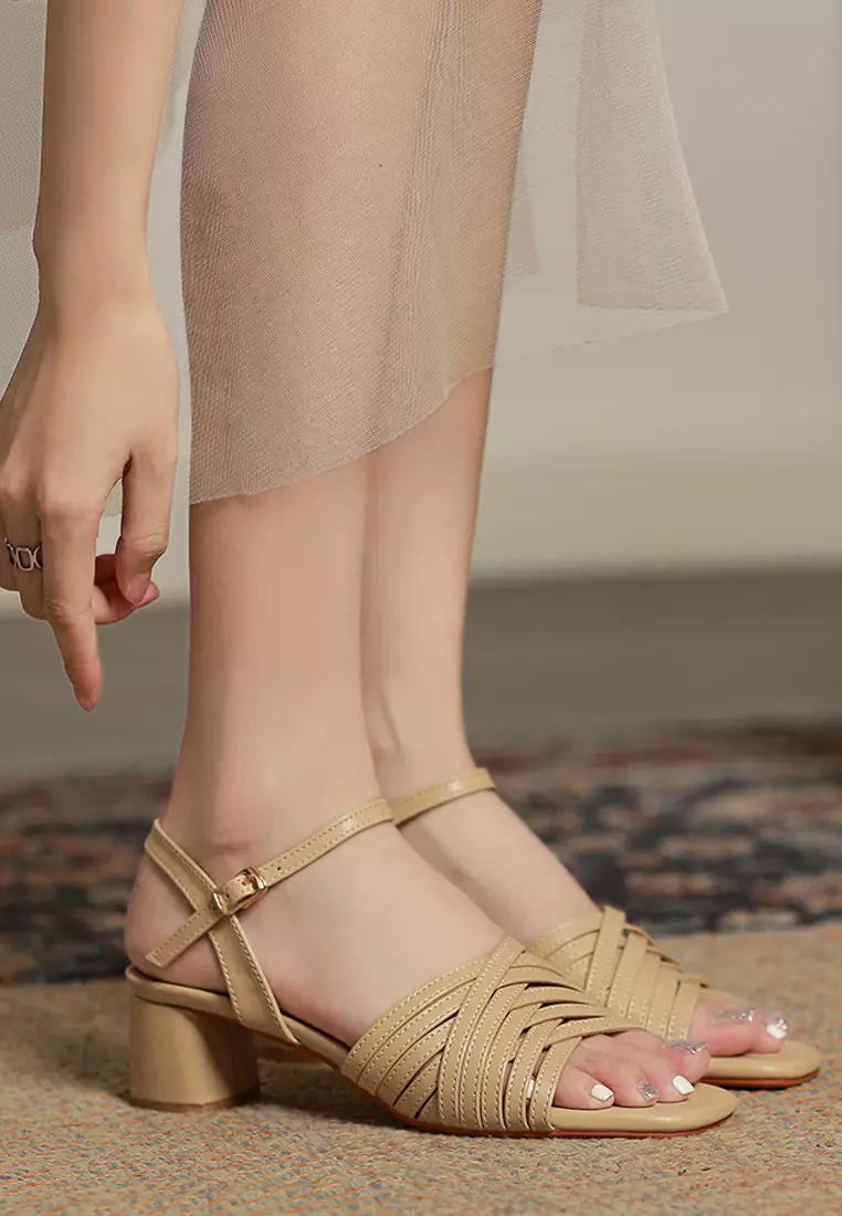 Open Toe Strap Mid Heel Sandals TH551-5