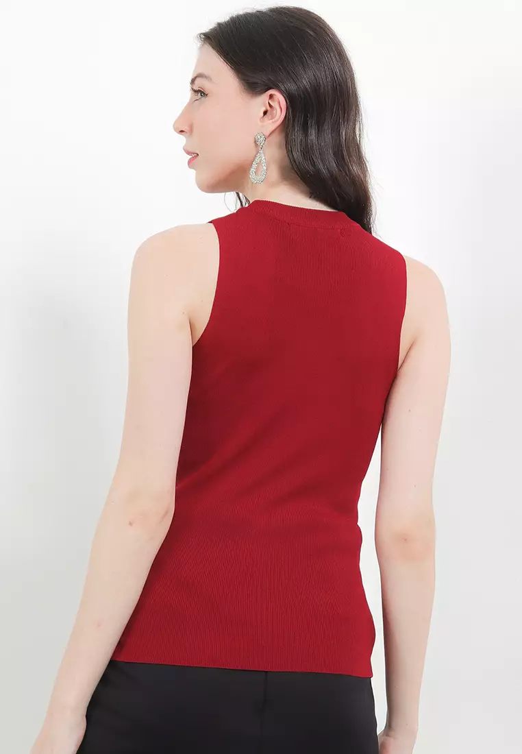 Rhinestone Chain Sleeveless Knit Top