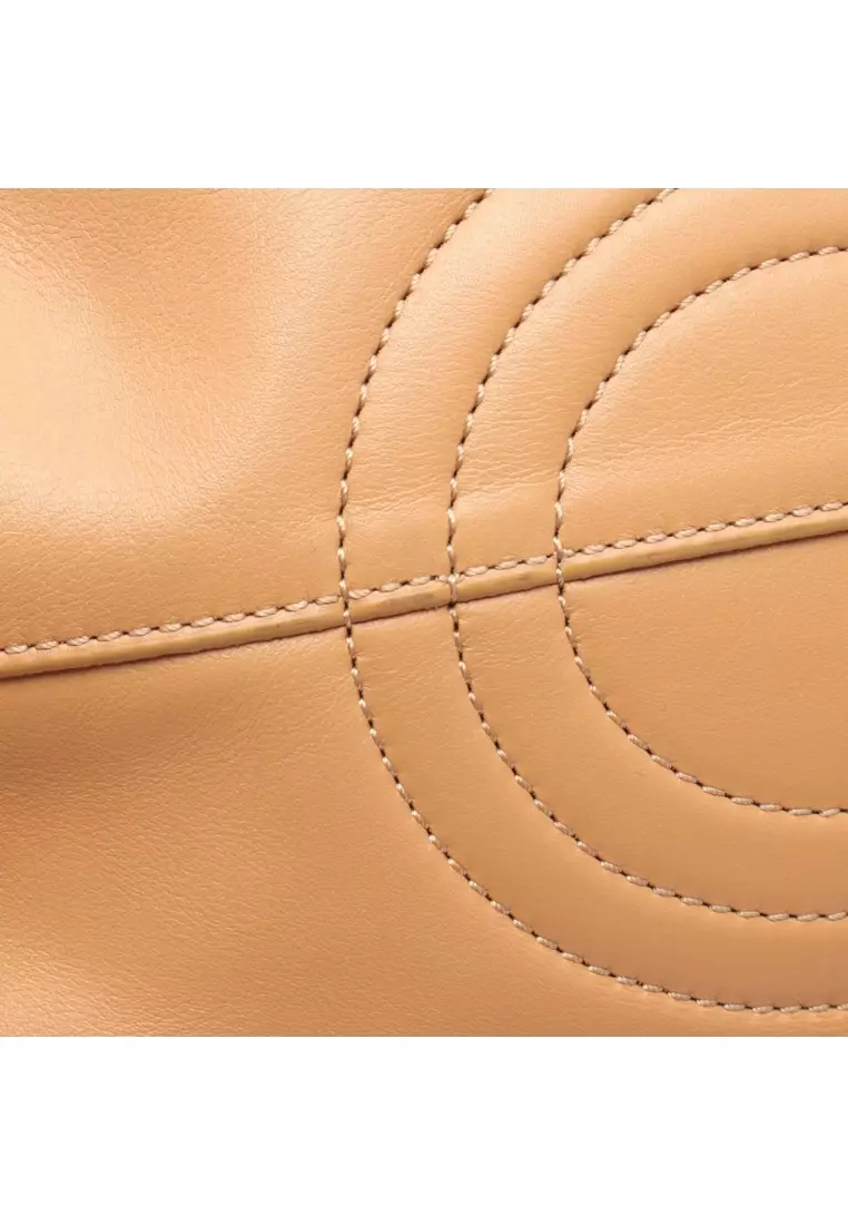 Pre-Loved LOEWE PASEO Paseo Small Handbag leather Brown 2WAY