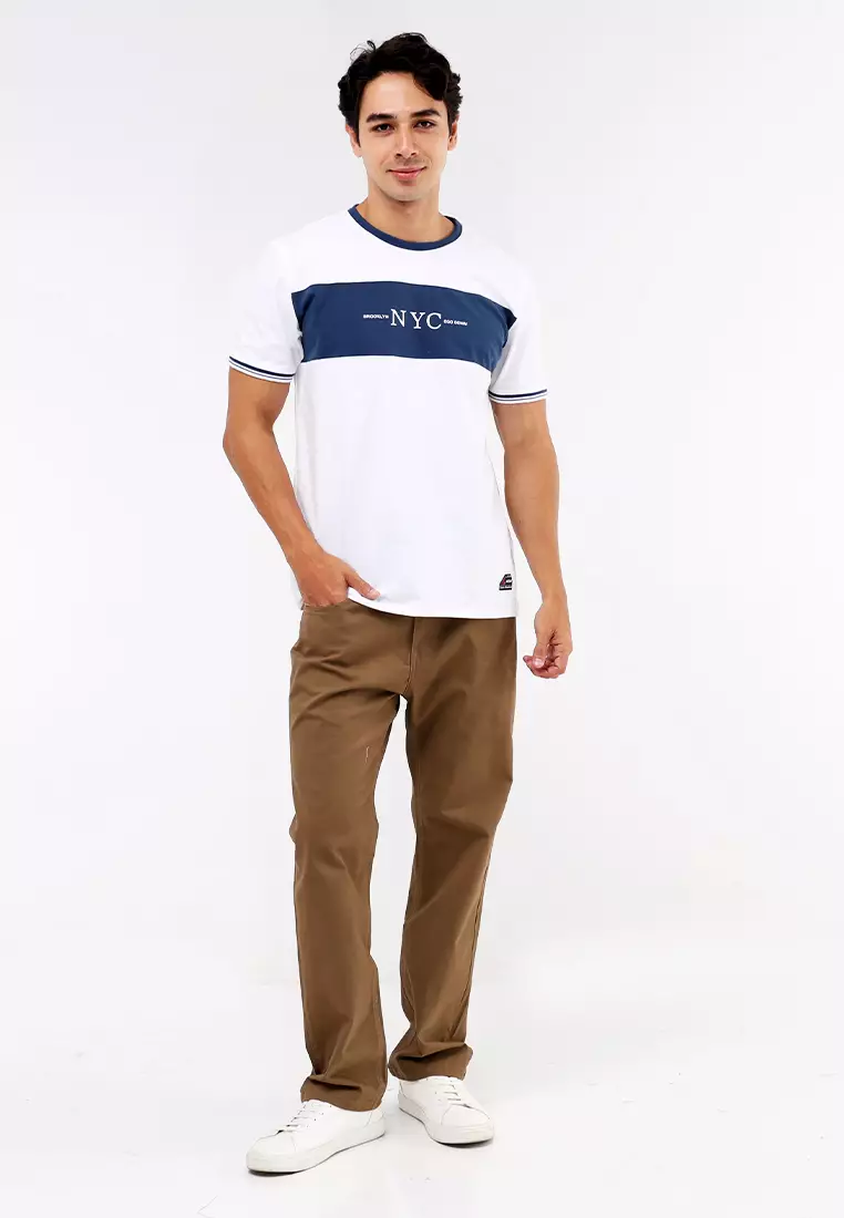 Round Neck Streaky Short Sleeves