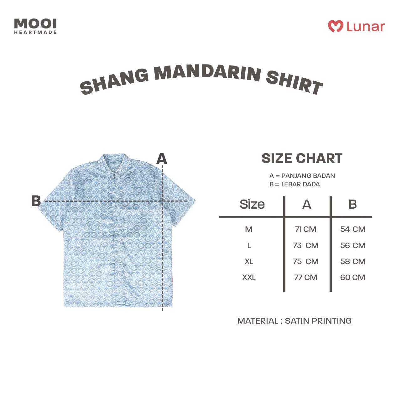 Mooi Kemeja Dewasa Lunar Collection Shang Mandarin Shirt Adult - Scallop Red Cherry