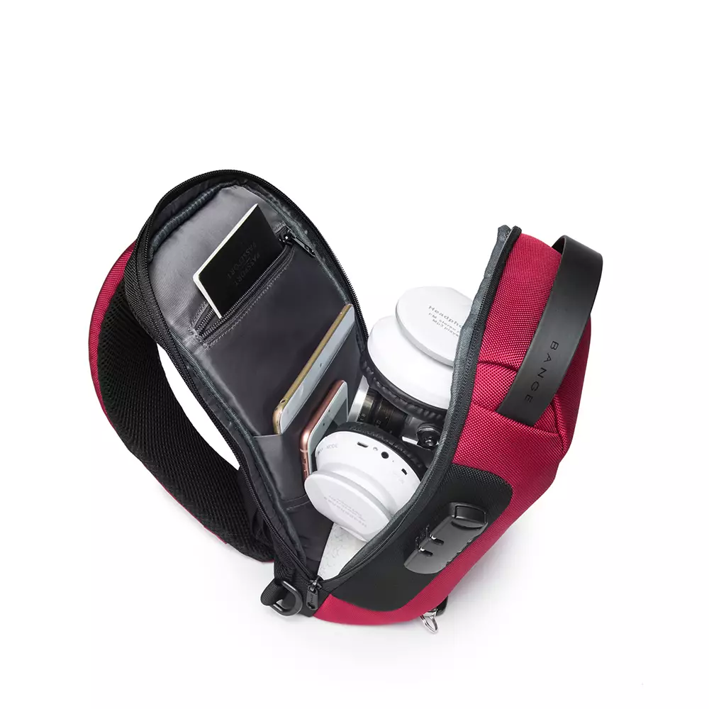 Bange BG22085 Tas Selempang Sling Bag Pria Lock - RED