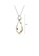 Glamorousky blue 925 Sterling Silver Fashion Temperament Two Tone Irregular Hollow Geometric Pendant with Topaz and Necklace F9877AC41C6BA1GS_2