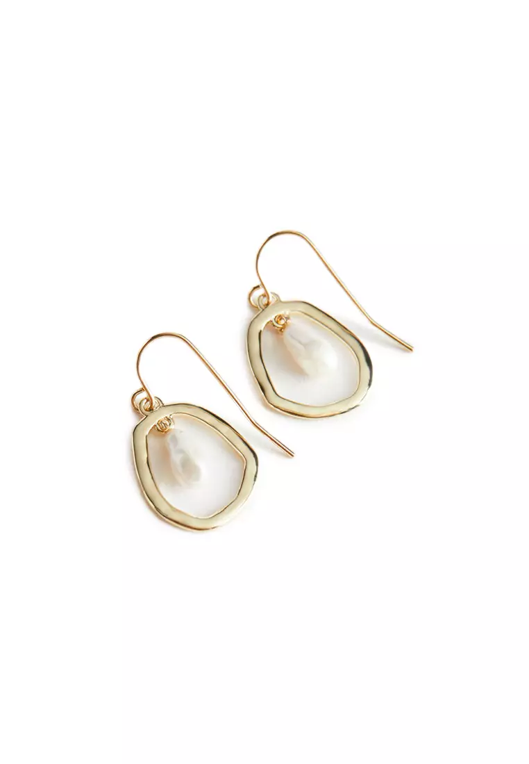 Gold locket with earrings top