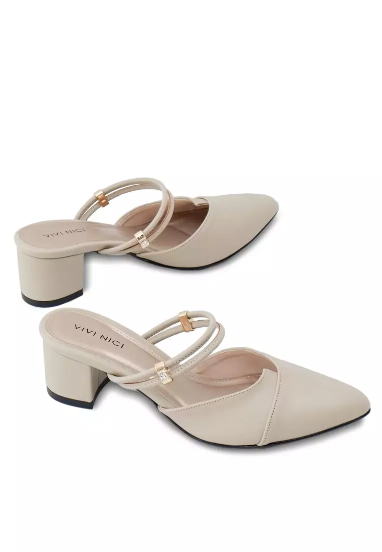VIVI NICI - Rawles Sandal Mules Hak 5 cm Ivory