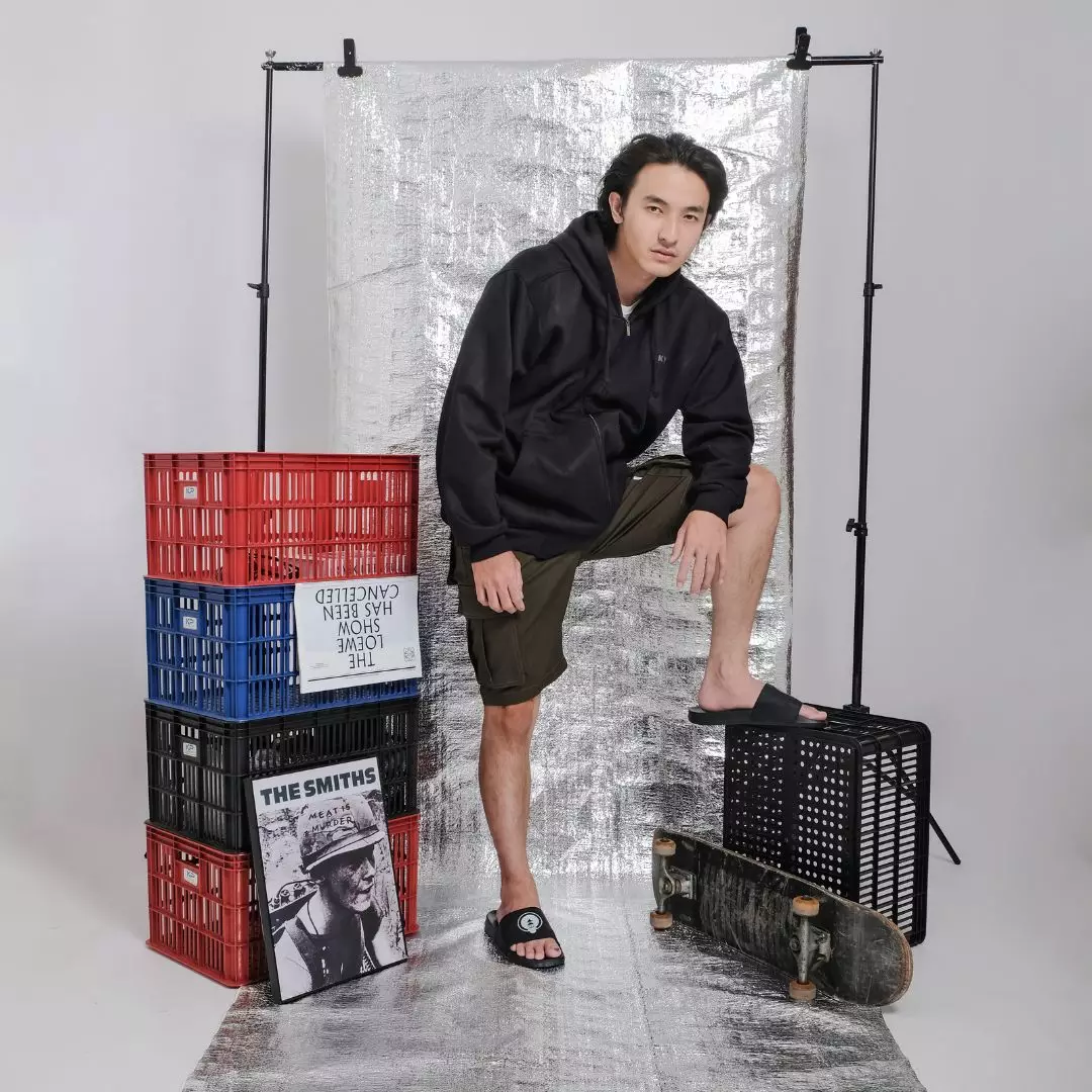 Cogen Sandal Slop Sandal Slip On Sandal Slide Pria Sendal Karet Hitam Basic RB Series