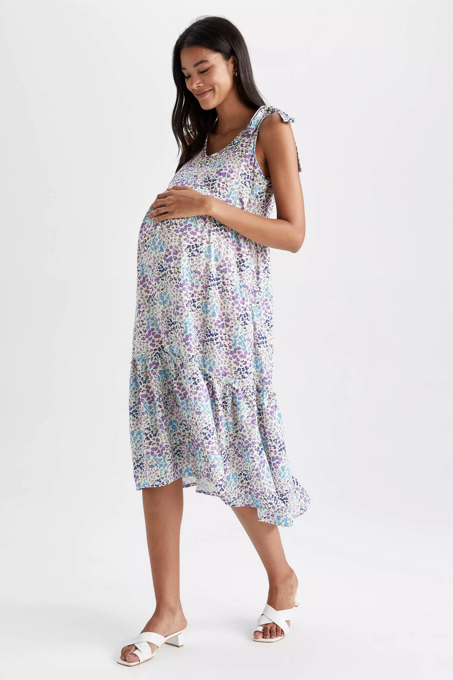 Buy DeFacto Regular Fit Sleeveless Viscose Midi Maternity Dress