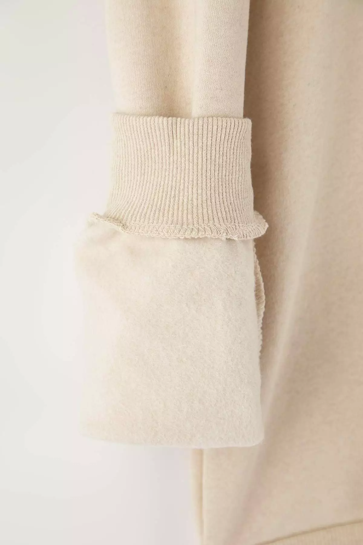 Stone Regular/Normal Cut Stand Collar Thick Polar Fleece Sweatshirt