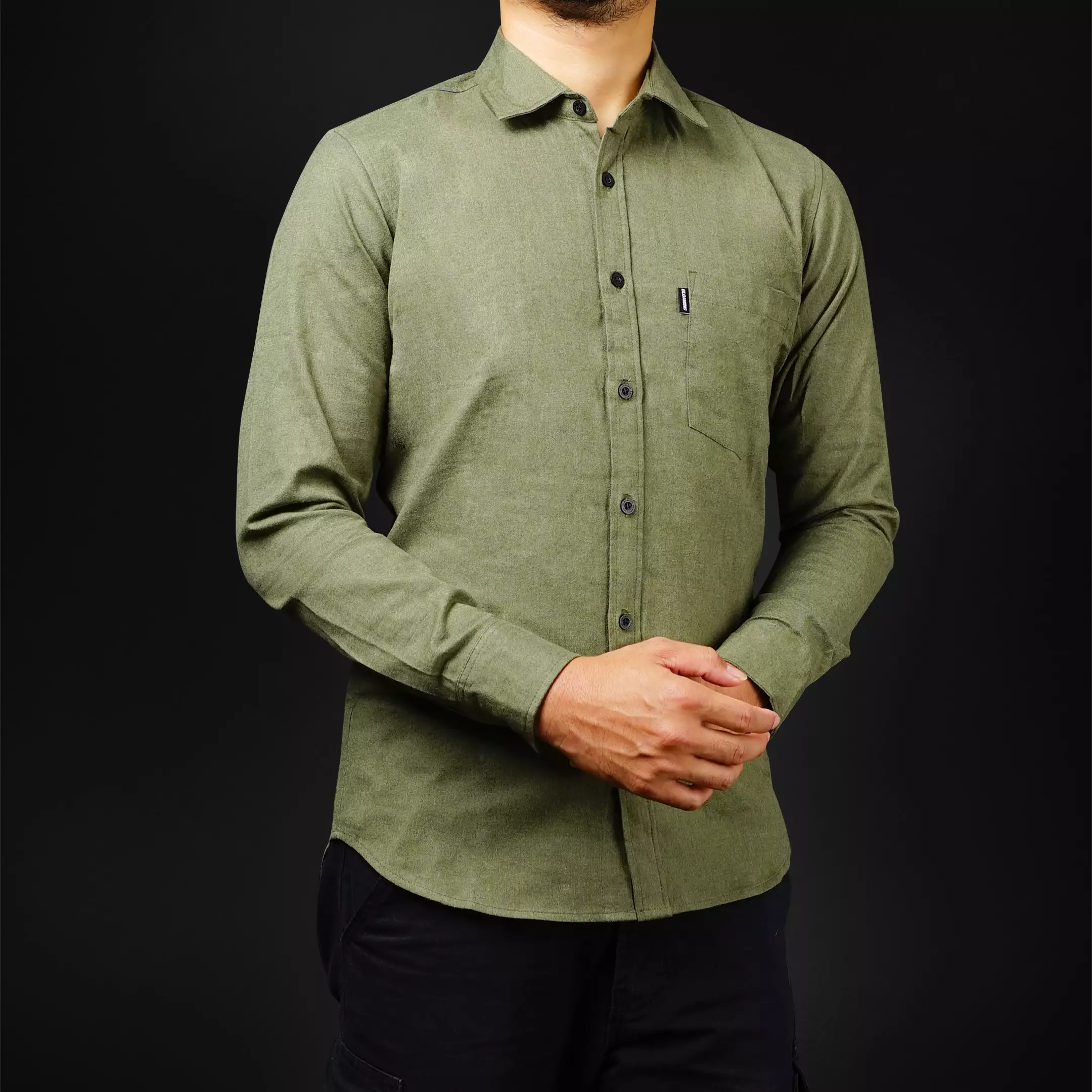 Gloaming Kemeja Flanel Polos Khaki