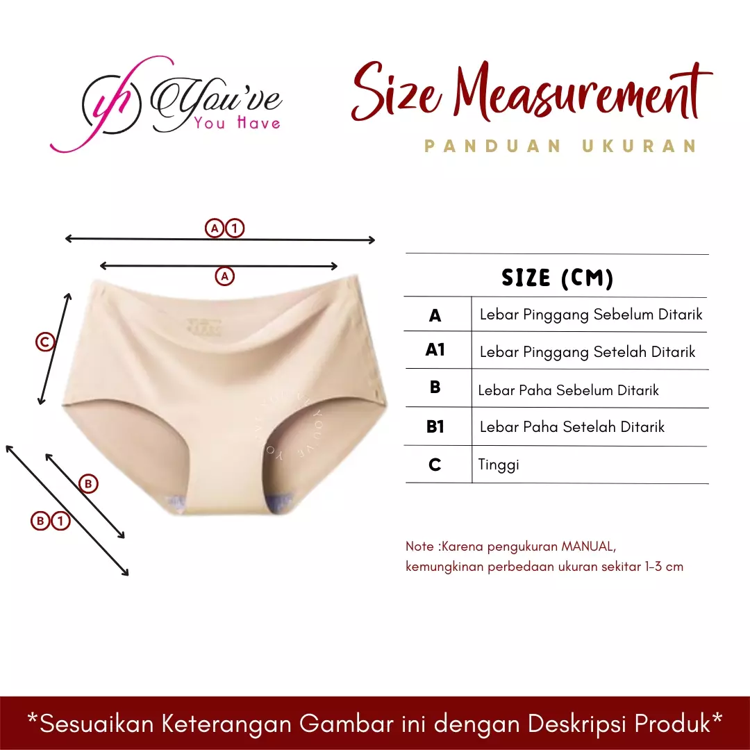 You've ( YouHave ) Celana Dalam Jumbo Panty CD Maxi Premium Wanita Perempuan 300076
