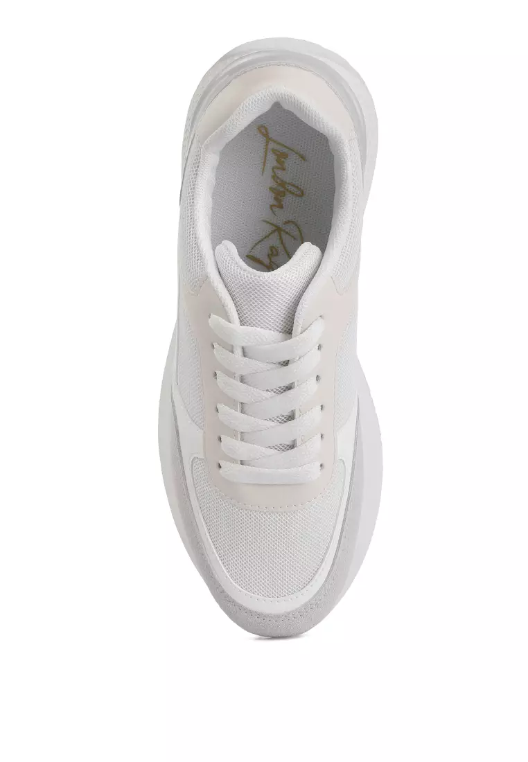 White chunky high cheap top trainers