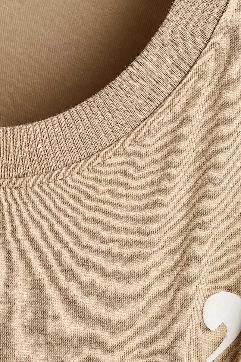 Print-motif cotton T-shirt