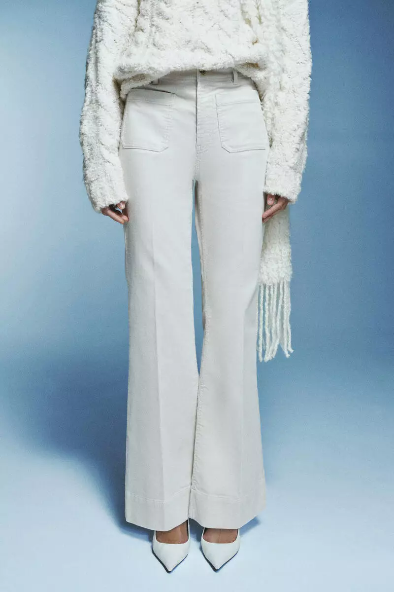 Flared corduroy trousers